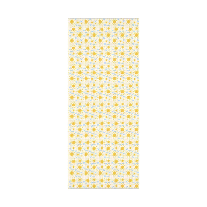 Personalized Yellow Gingham Sunshine & Blue Birds Wrapping Paper