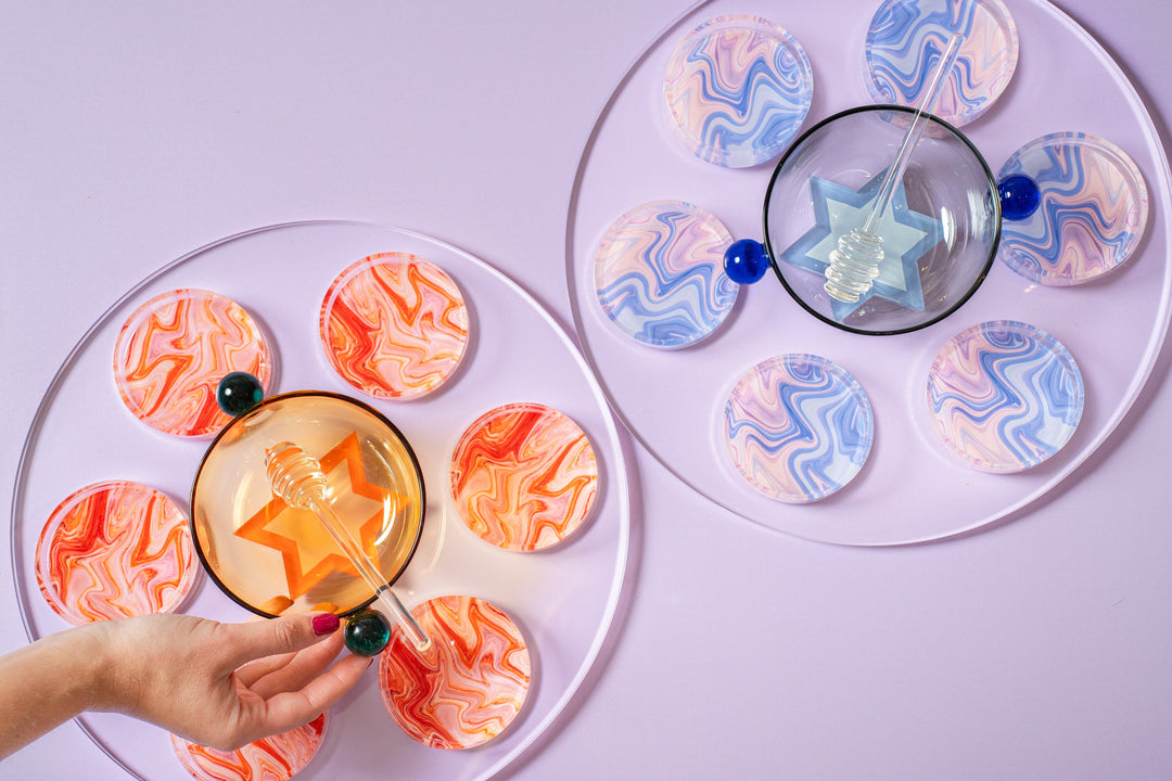 Blueberry Swirl Seder Plate/Holiday Platter