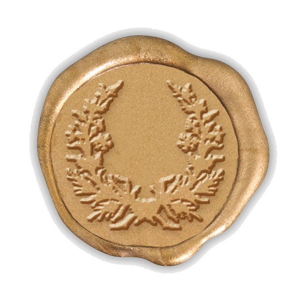 Gold Wreath Adhesive Wax Seal Stickers for Envelopes and Invitations (25-Pack)