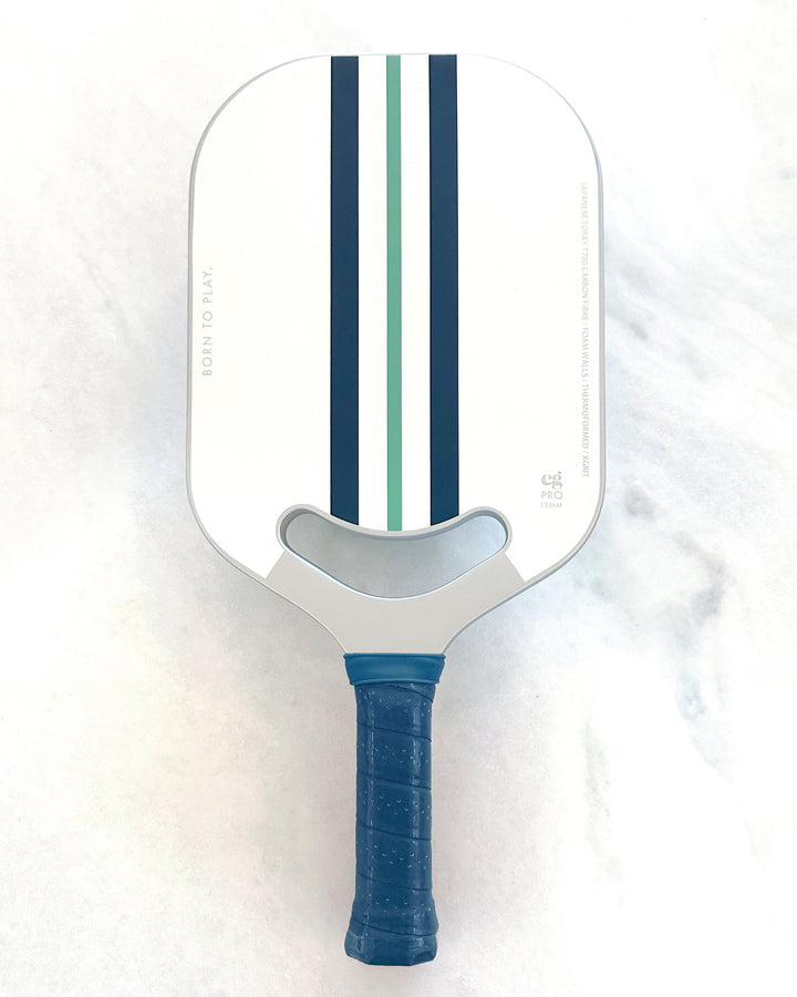 BORN TO PLAY PICKLEBALL PADDLE—GREEN, NAVY &amp; SILVER