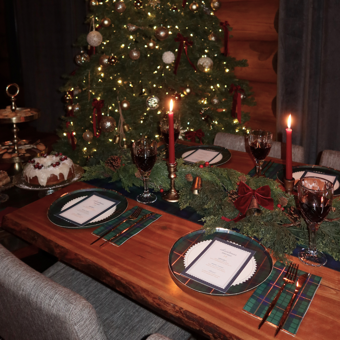 Tartan Christmas - Plaid Christmas Plates - Dinner Plate