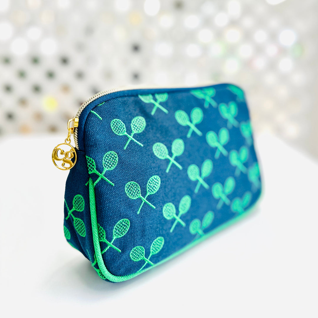 Matchtime Pouch Navy Green Embroidery