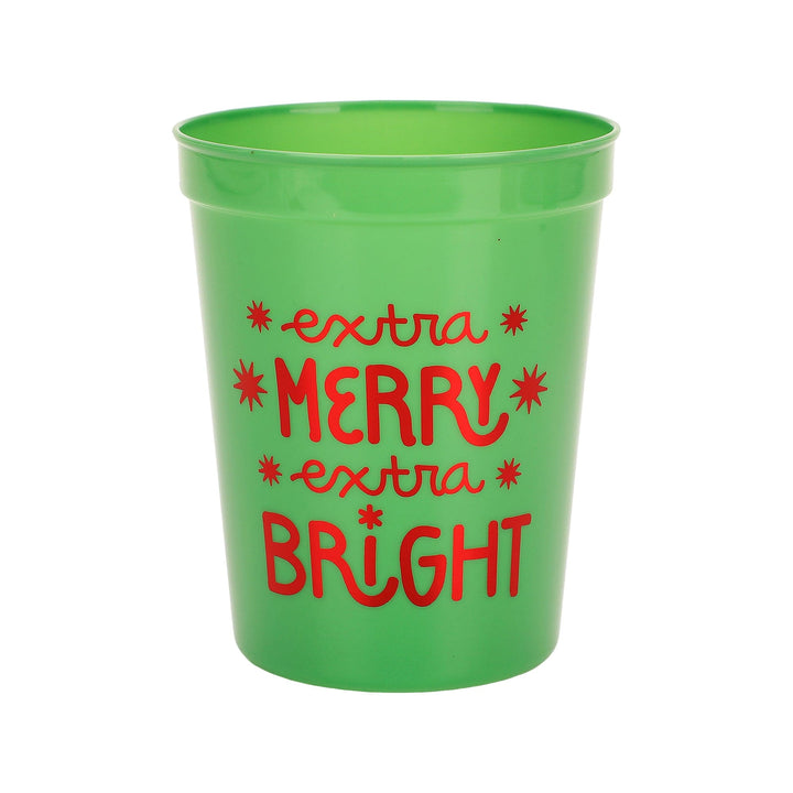 Extra Merry &amp; Bright Reusable Holiday Party Cups (set of 8)