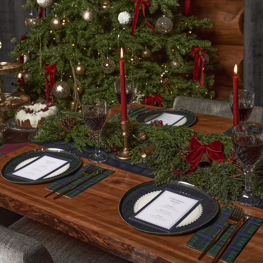 Tartan Christmas - Plaid Christmas Napkins - Dinner Napkins