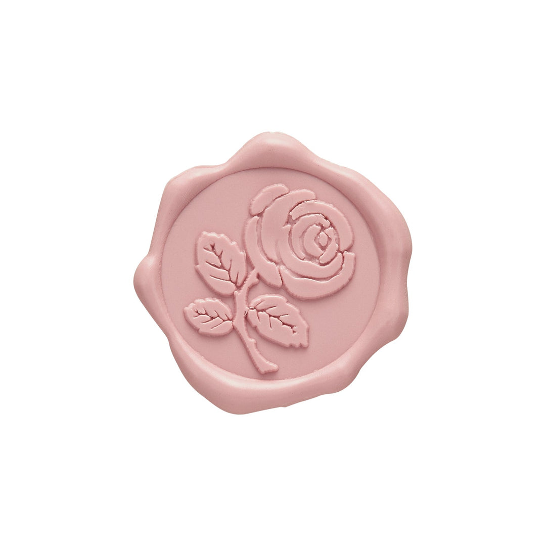 Rose Stem Adhesive Wax Seal Stickers for Envelopes and Invitations (25-Pack) 6 Colors
