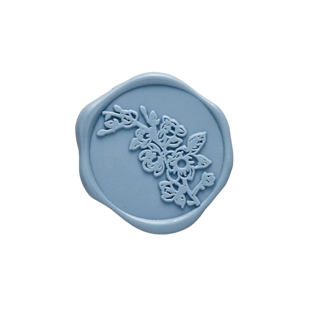 Sweet Magnolia Adhesive Wax Seal Stickers for Envelopes and Invitations (25-Pack) 6 Colors