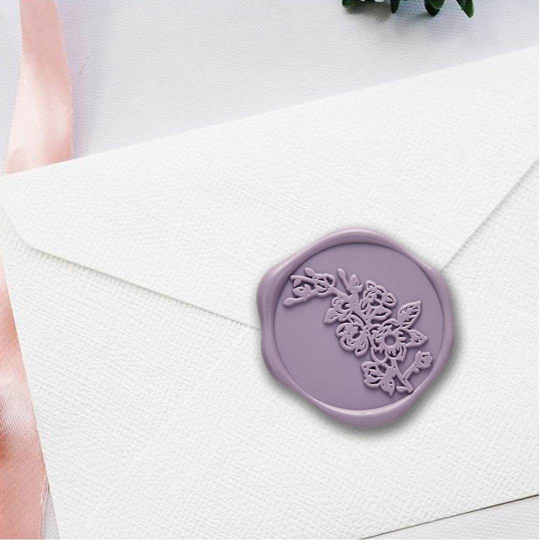 Sweet Magnolia Adhesive Wax Seal Stickers for Envelopes and Invitations (25-Pack) 6 Colors