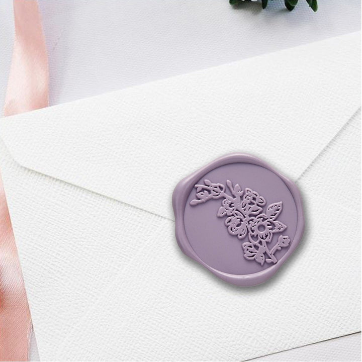 Sweet Magnolia Adhesive Wax Seal Stickers for Envelopes and Invitations (25-Pack) 6 Colors