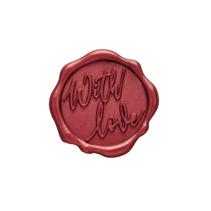 With Love Adhesive Wax Seal Stickers for Envelopes and Invitations (25-Pack)