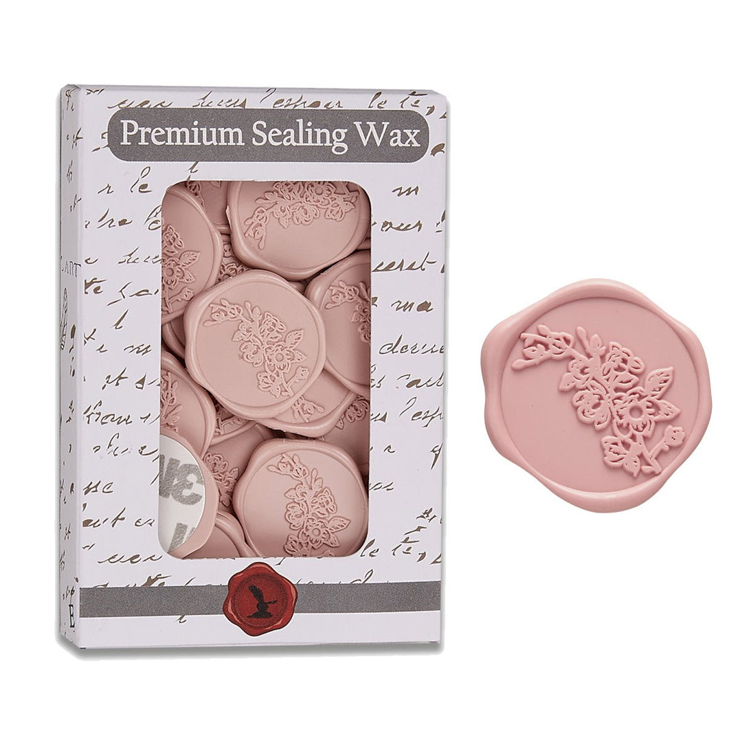 Sweet Magnolia Adhesive Wax Seal Stickers for Envelopes and Invitations (25-Pack) 6 Colors
