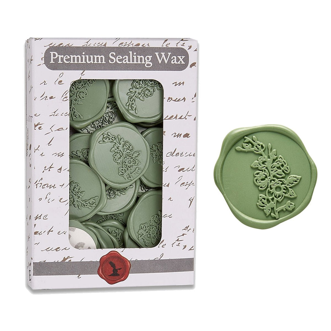 Sweet Magnolia Adhesive Wax Seal Stickers for Envelopes and Invitations (25-Pack) 6 Colors