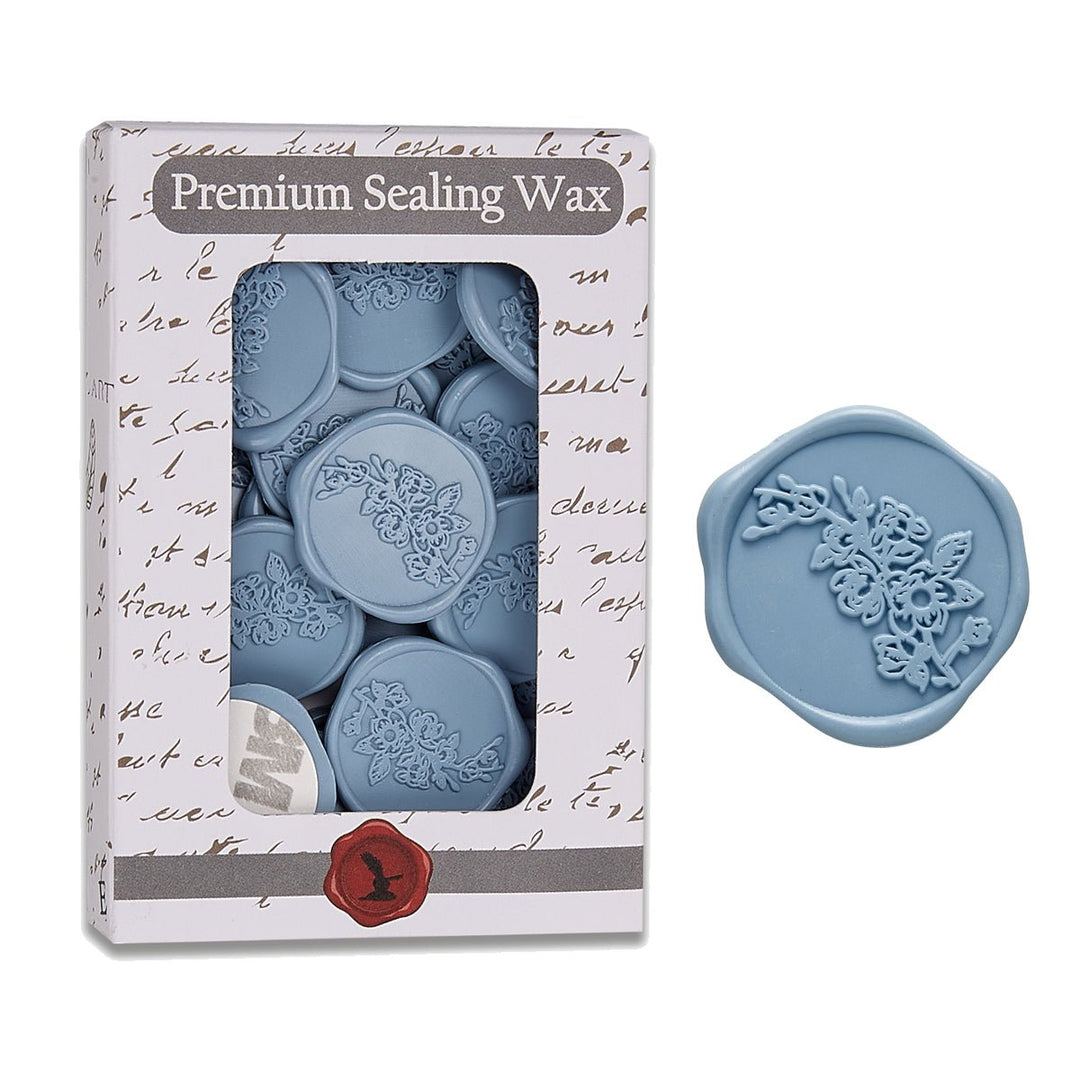 Sweet Magnolia Adhesive Wax Seal Stickers for Envelopes and Invitations (25-Pack) 6 Colors