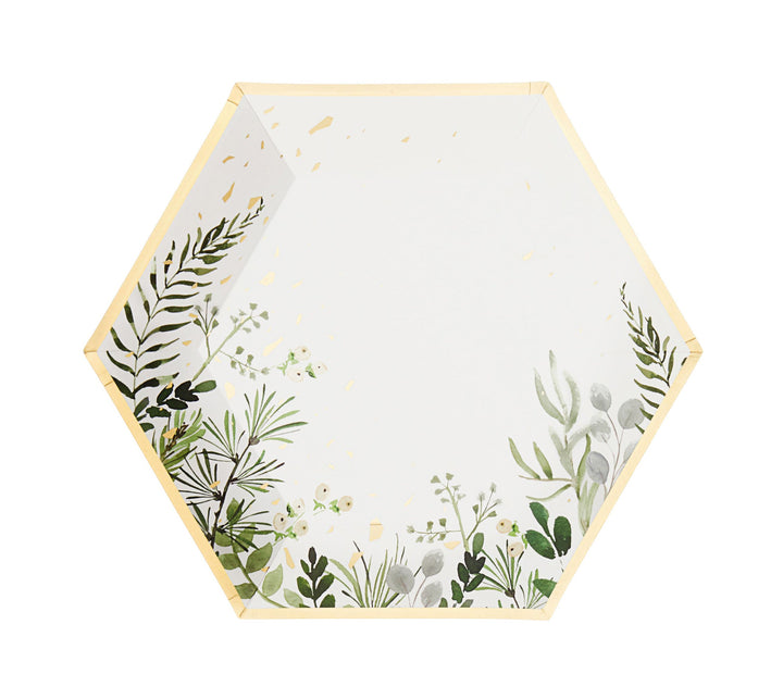 Secret Garden - White Botanicals Large Paper Plates