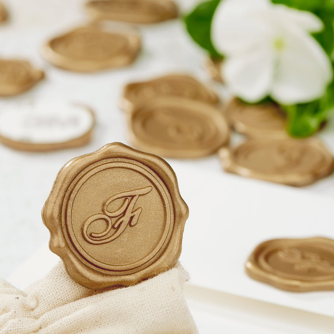 Initial Adhesive Wax Seal Stickers for Envelopes and Invitations (25-Pack)