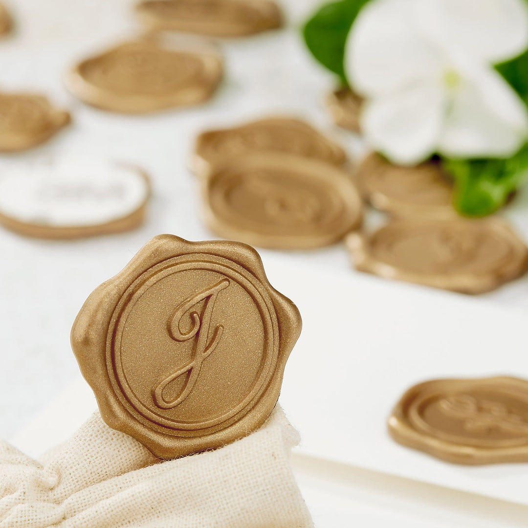Initial Adhesive Wax Seal Stickers for Envelopes and Invitations (25-Pack)