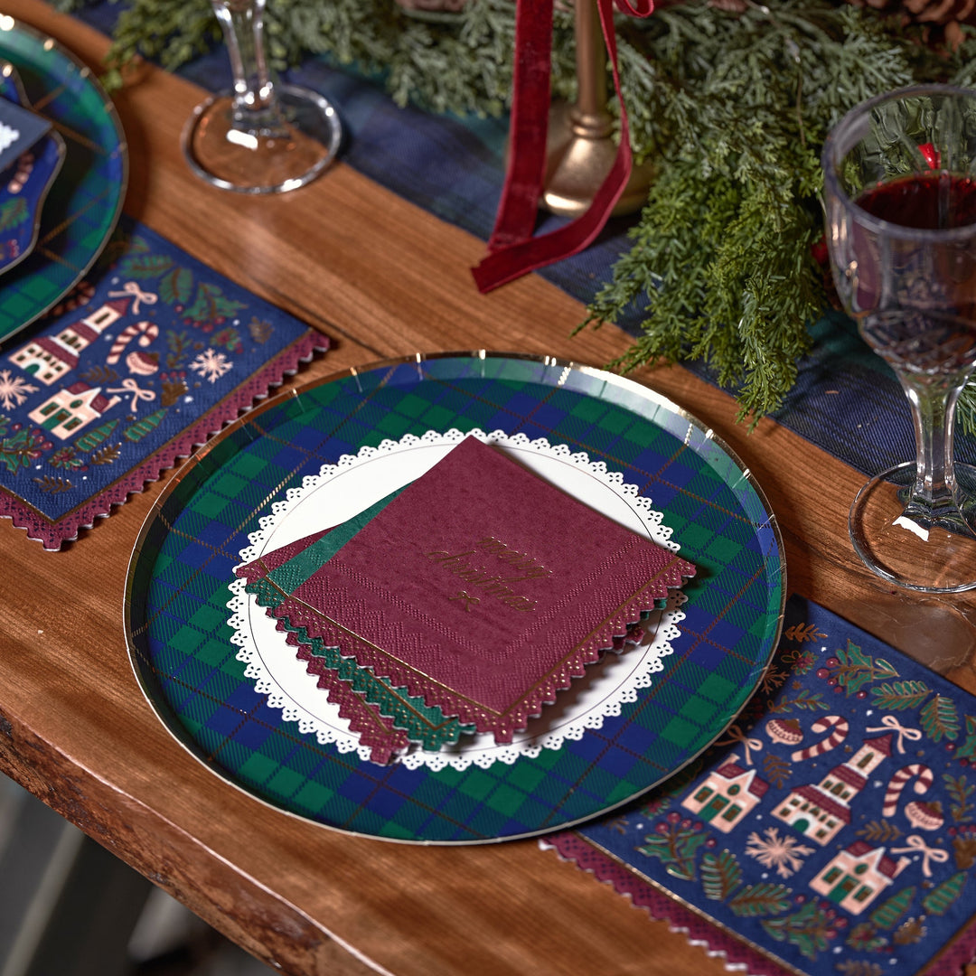 Tartan Christmas - Plaid Christmas Plates - Dinner Plate