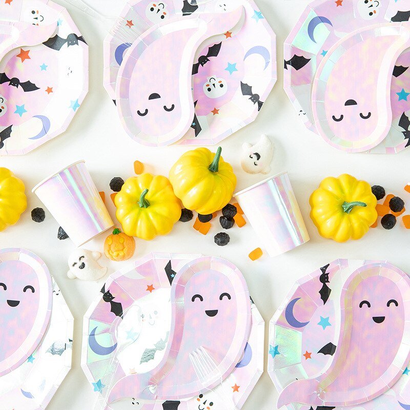 Iridescent Halloween Icon Plates