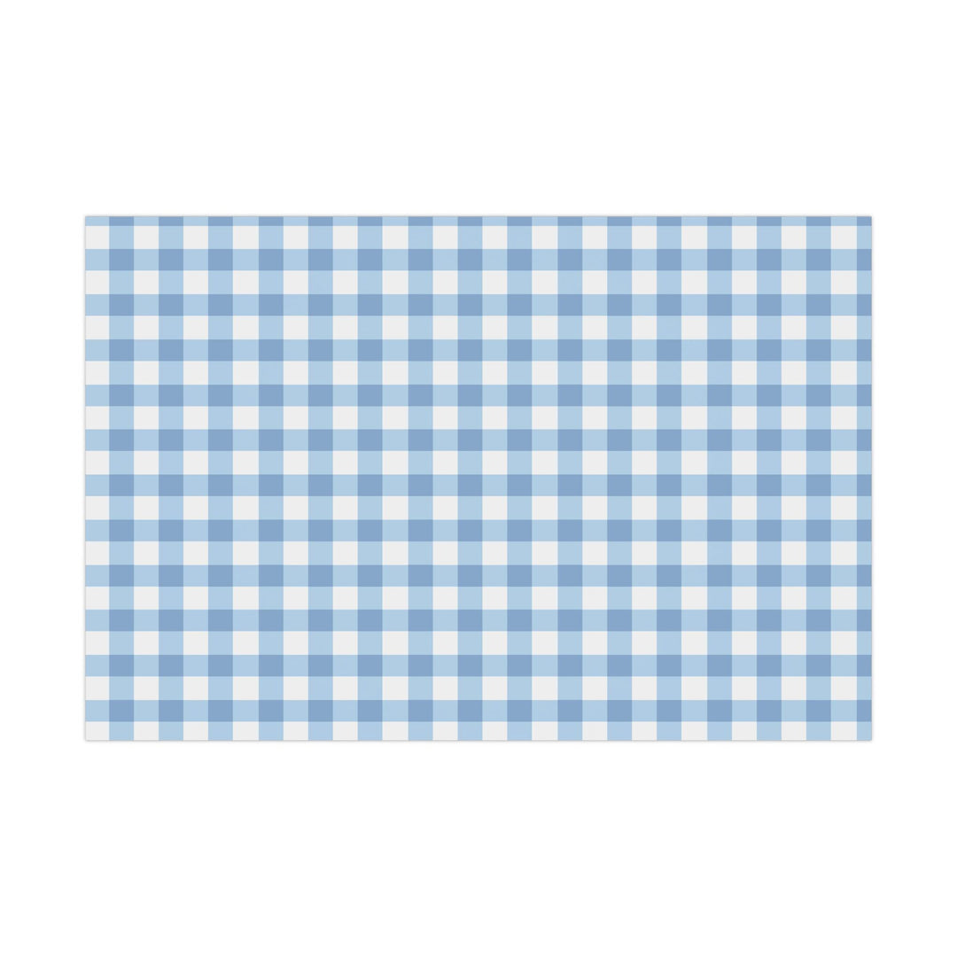 Light blue gingham check pattern wrapping paper- elegant and chic and classic