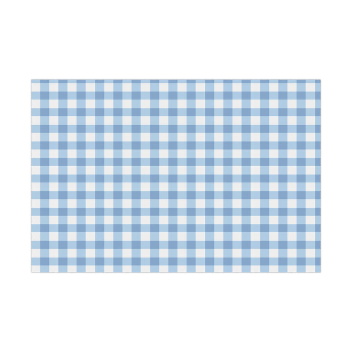 Light blue gingham check pattern wrapping paper- elegant and chic and classic
