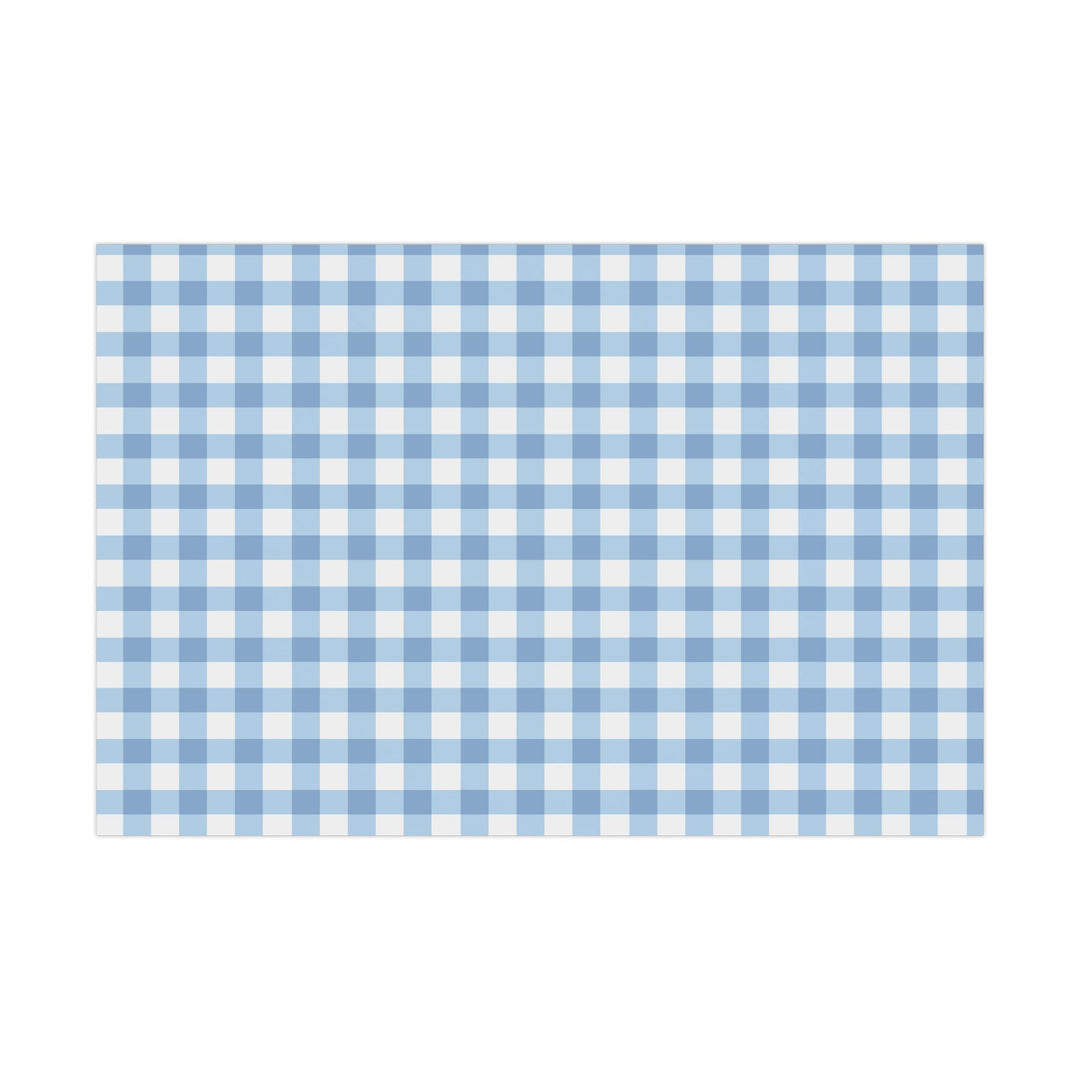 Light blue gingham check pattern wrapping paper- elegant and chic and classic