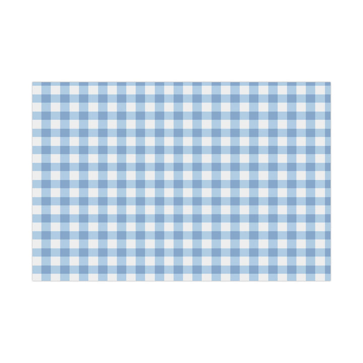 Light blue gingham check pattern wrapping paper- elegant and chic and classic