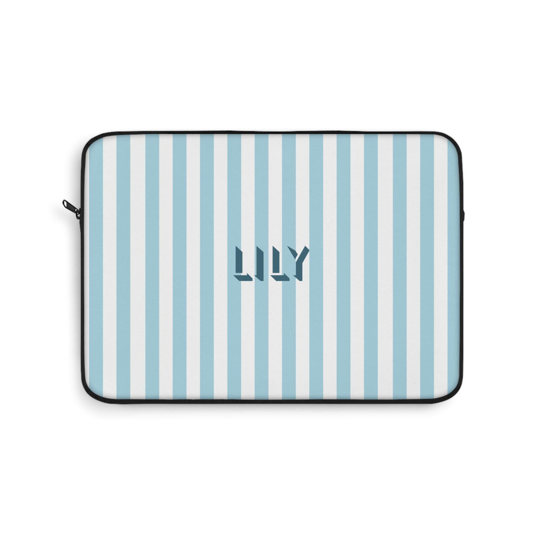 Personalized Blue Striped Laptop Sleeve - SB Paperie