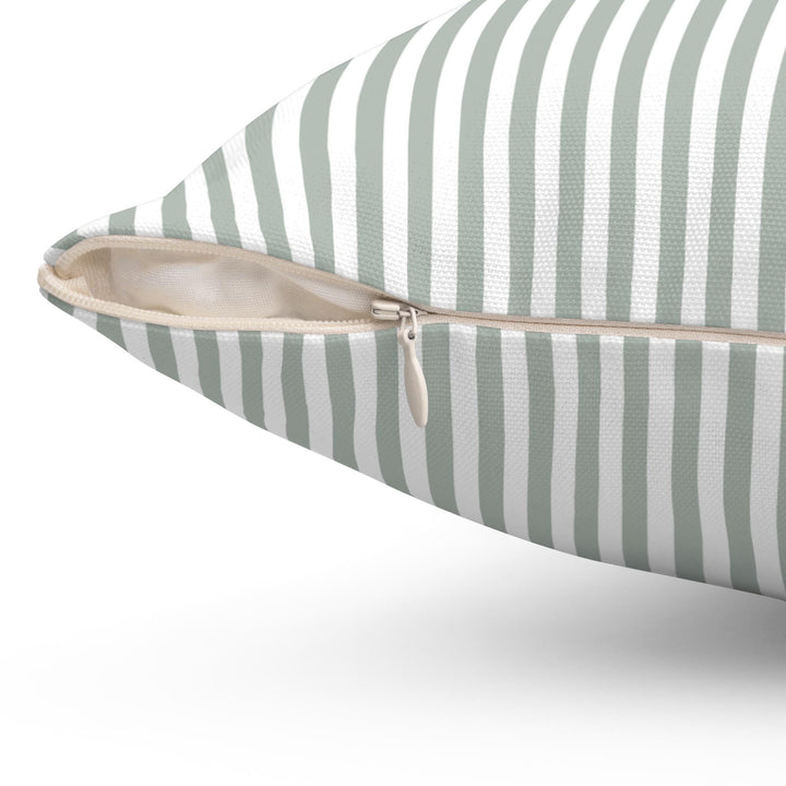 Sage Green Striped Decorative Pillow - SB Paperie