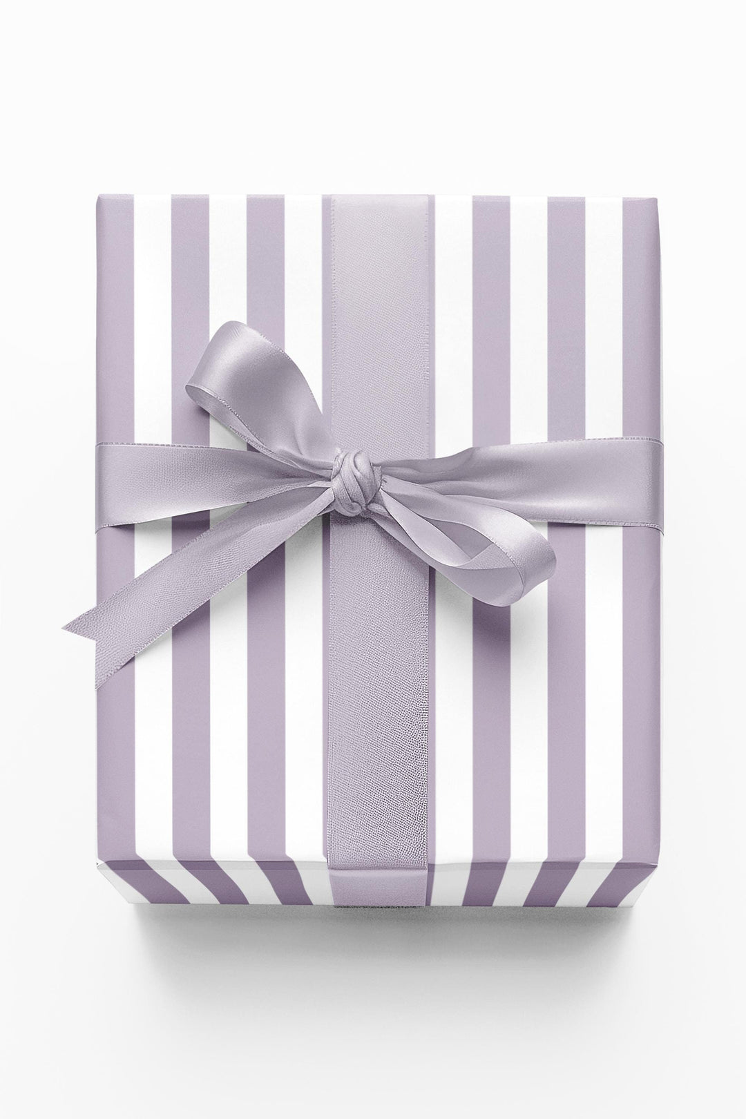 Lilac purple stripes wrapping paper on white background