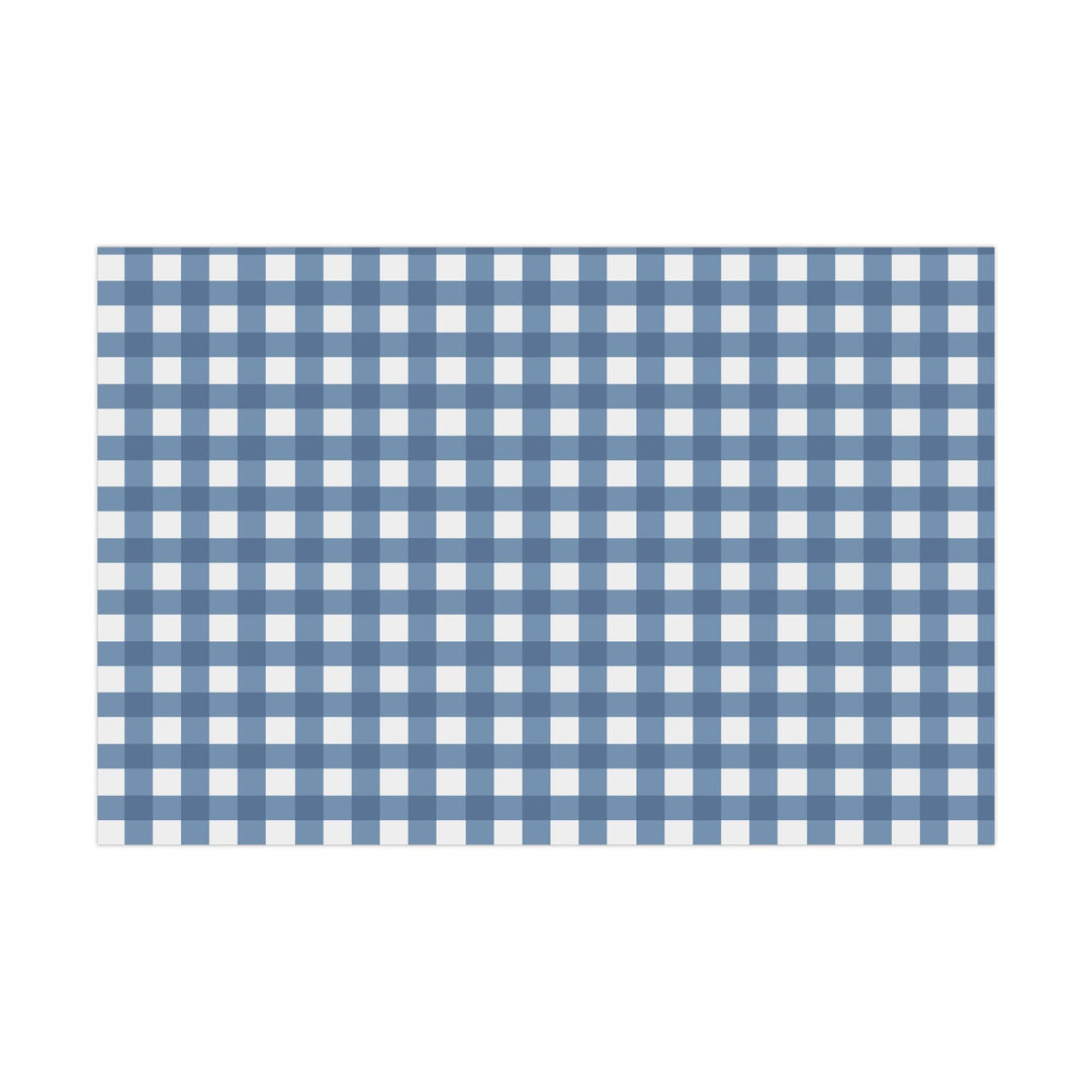 French Blue colored gingham wrapping paper- elegant and fresh