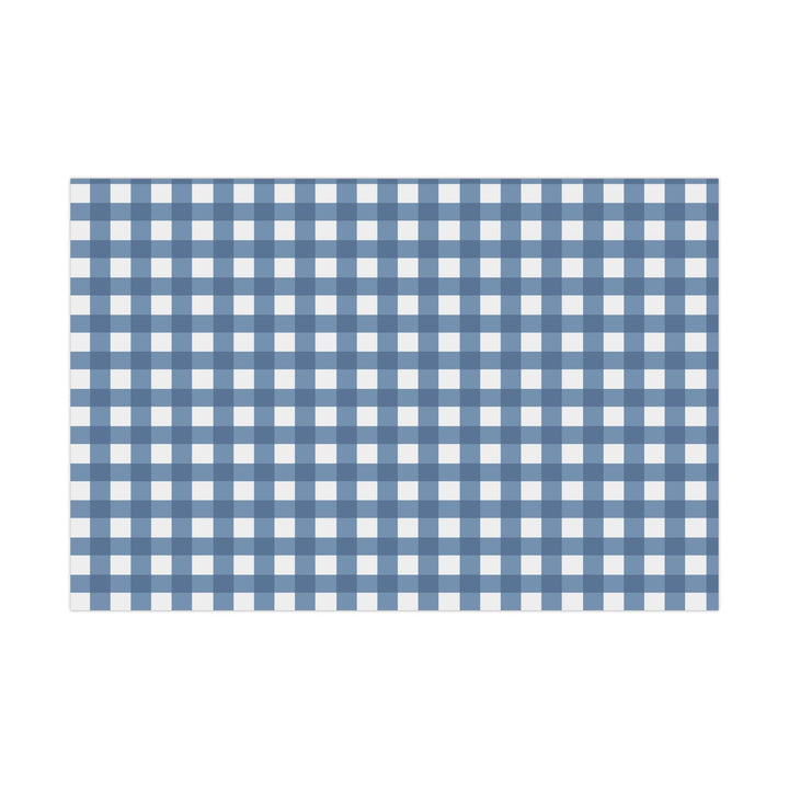 French Blue colored gingham wrapping paper- elegant and fresh