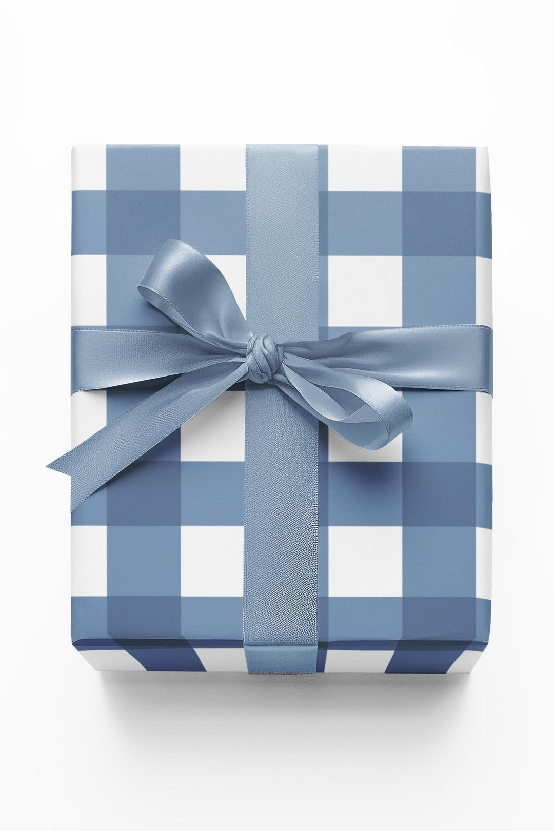 French Blue colored gingham wrapping paper- elegant and fresh