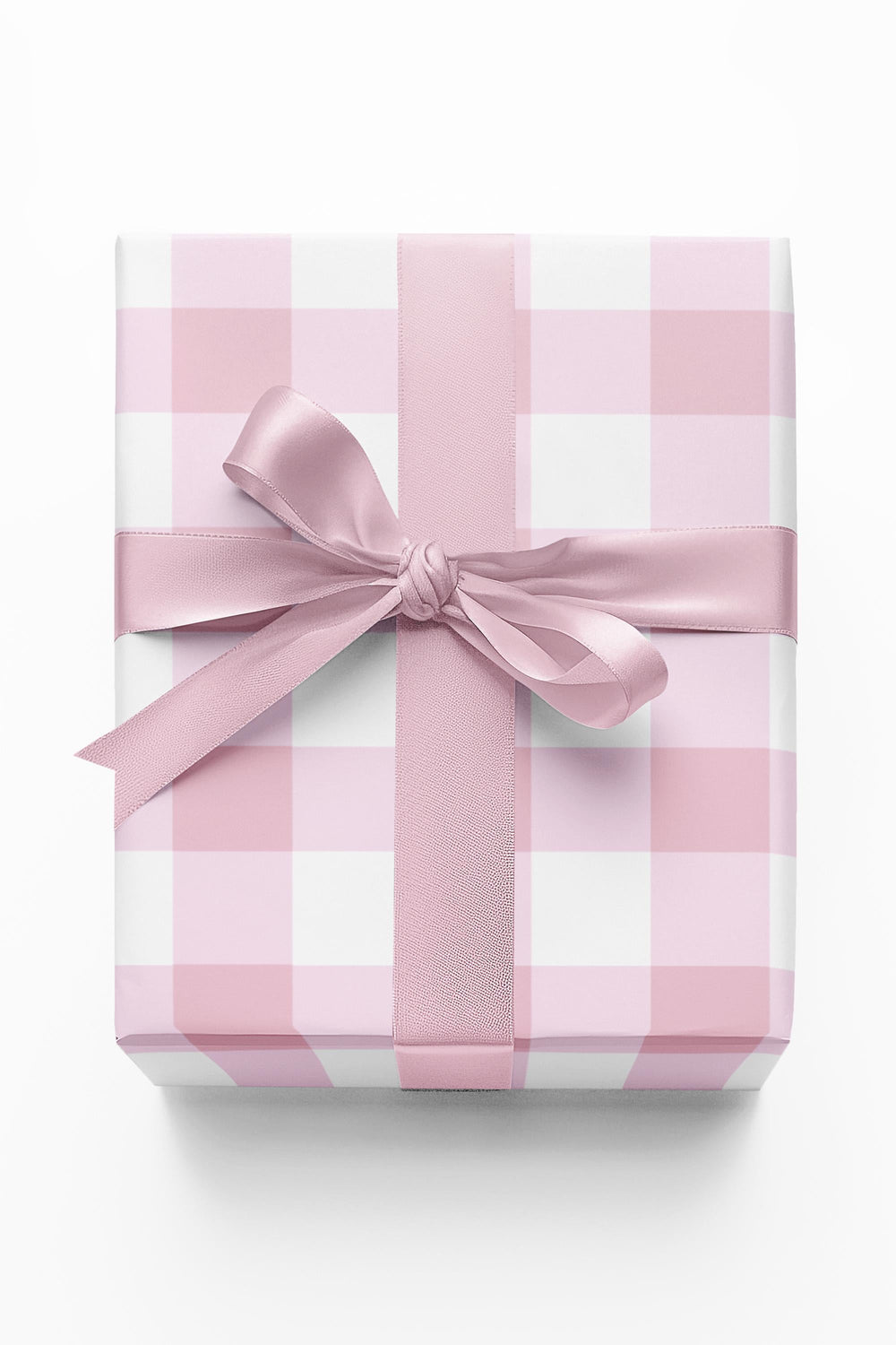 Light pink gingham check patterned wrapping paper- elegant and cute