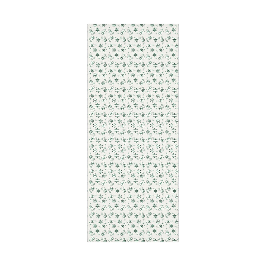 Beautiful simple Green snowflake pattern on a off white background