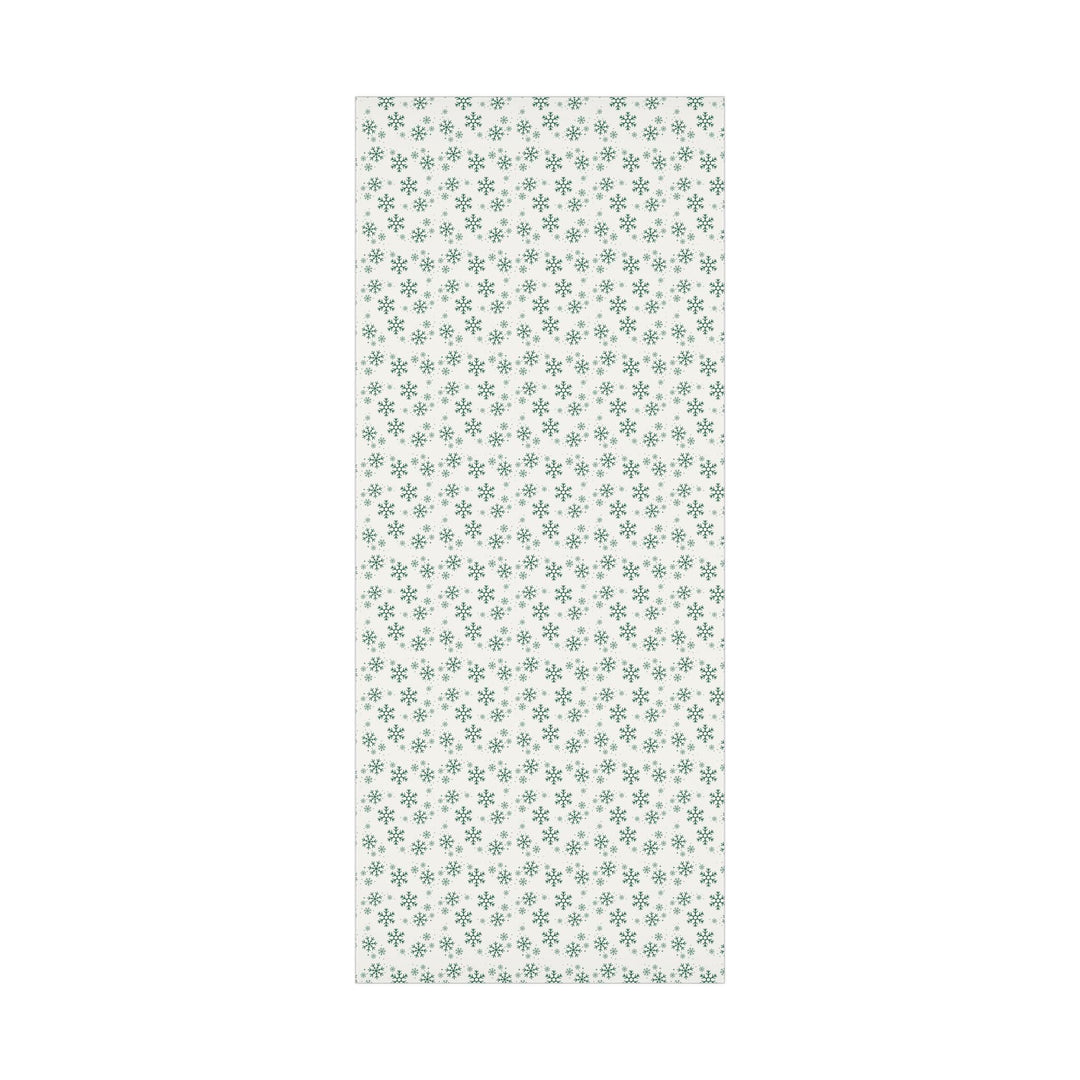 Beautiful simple Green snowflake pattern on a off white background