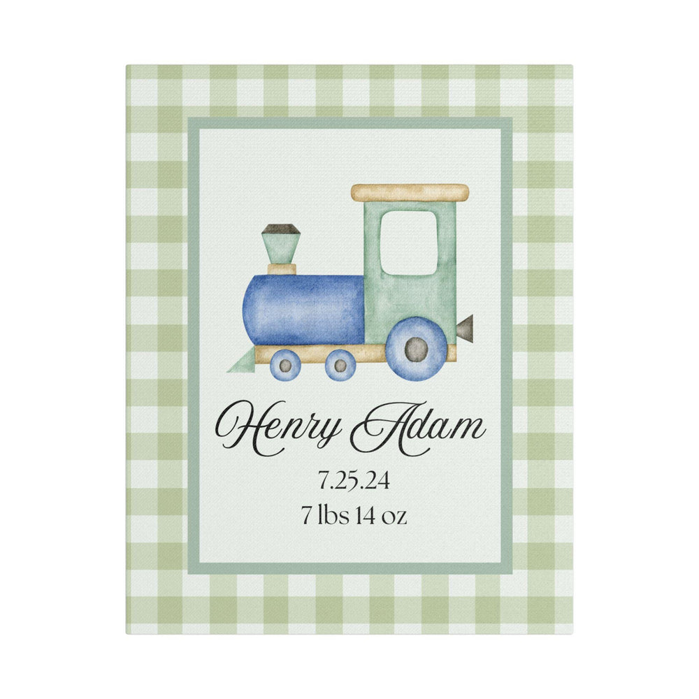 Personalized Baby Boy Announcement Printed Canvas - SB Paperie