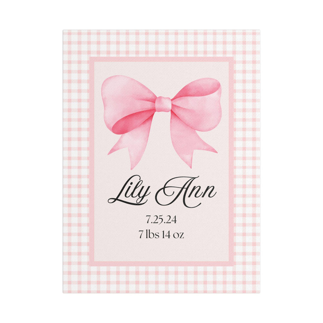 Personalized Baby Girl Announcement Canvas - SB Paperie