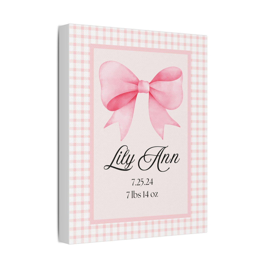 Personalized Baby Girl Announcement Canvas - SB Paperie