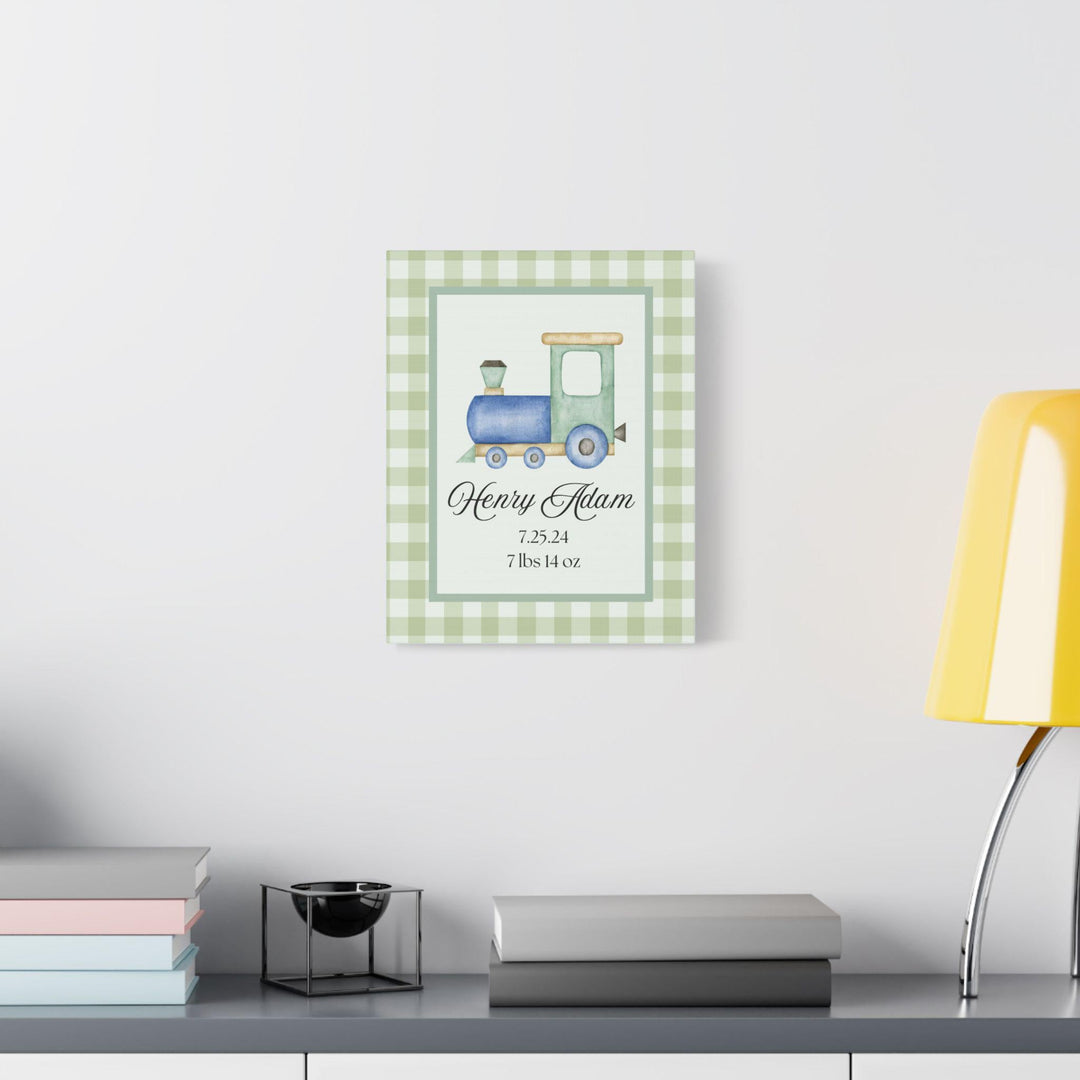 Personalized Baby Boy Announcement Printed Canvas - SB Paperie