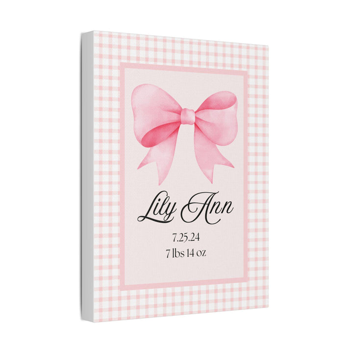 Personalized Baby Girl Announcement Canvas - SB Paperie