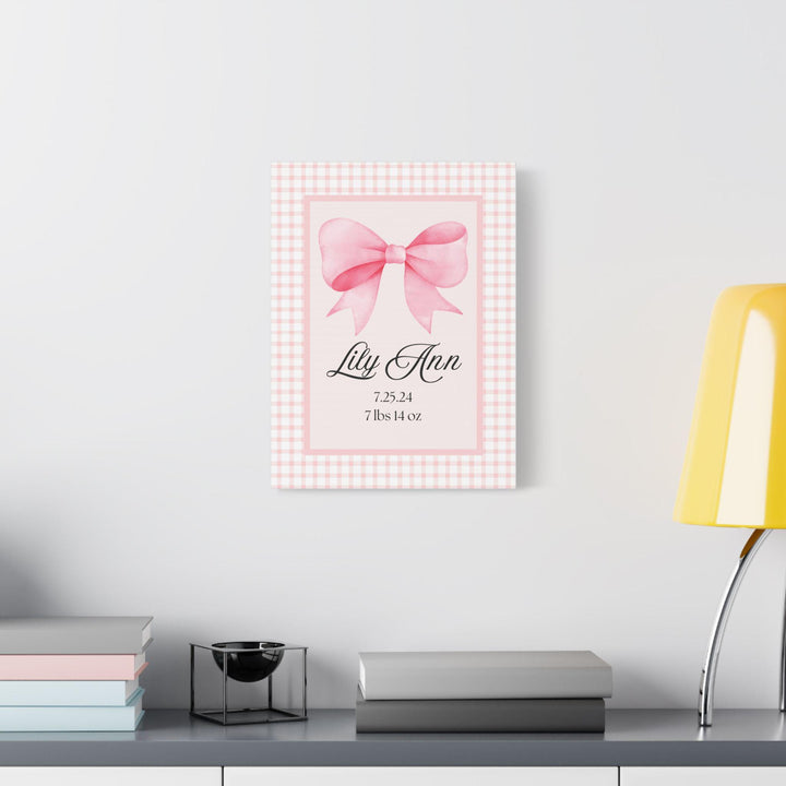 Personalized Baby Girl Announcement Canvas - SB Paperie