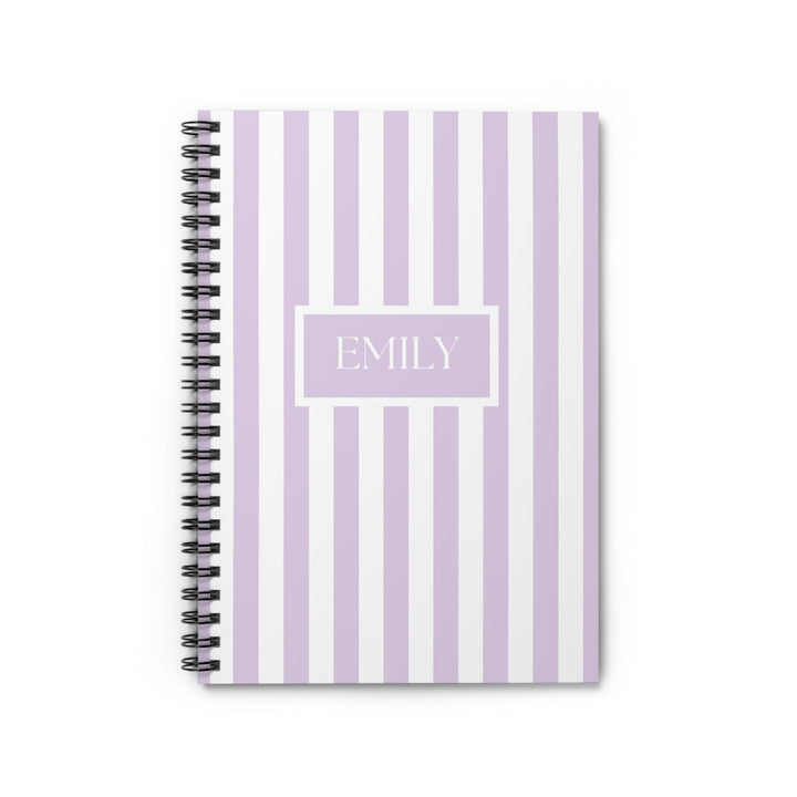 Personalized Purple Stripes Spiral Notebook - SB Paperie