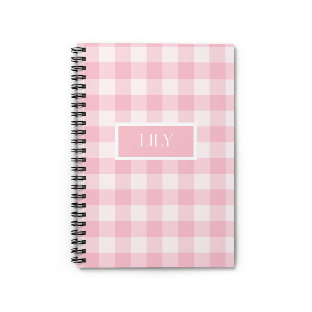 Pink Gingham Personalized Notebook - SB Paperie