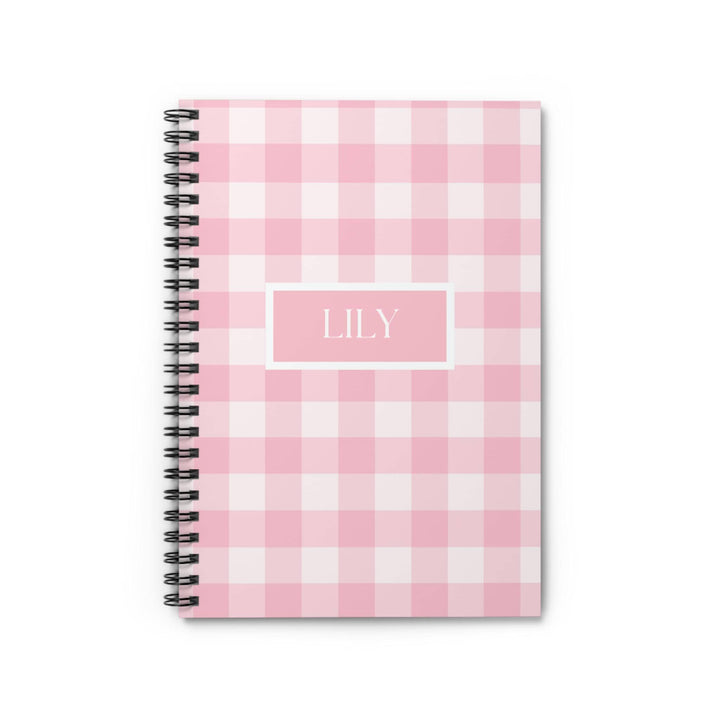 Pink Gingham Personalized Notebook - SB Paperie