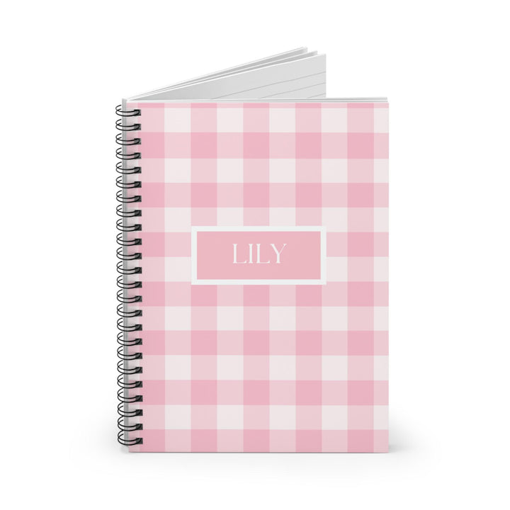 Pink Gingham Personalized Notebook - SB Paperie