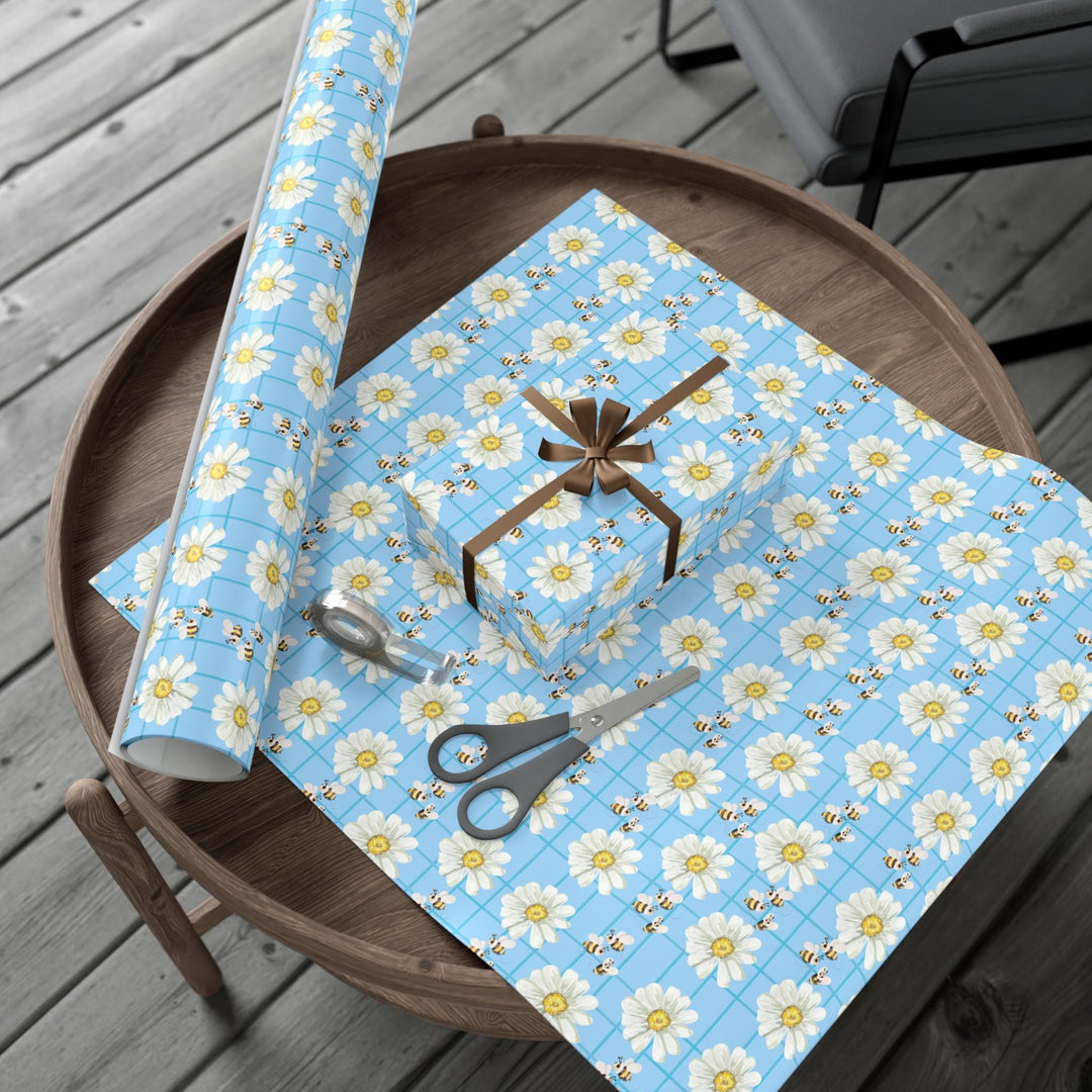 Bumblebees and Daisies Wrapping Paper - SB Paperie