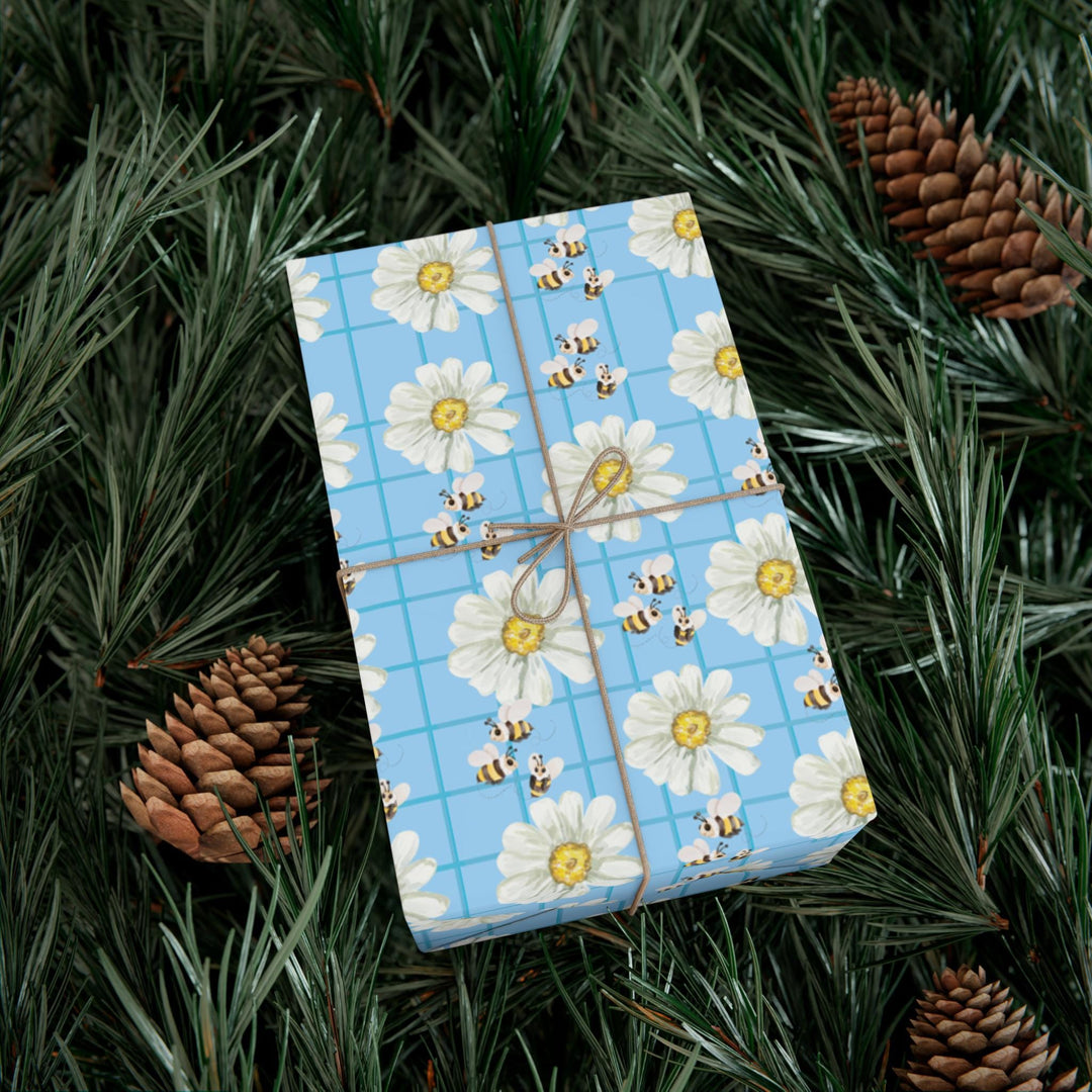 Bumblebees and Daisies Wrapping Paper - SB Paperie