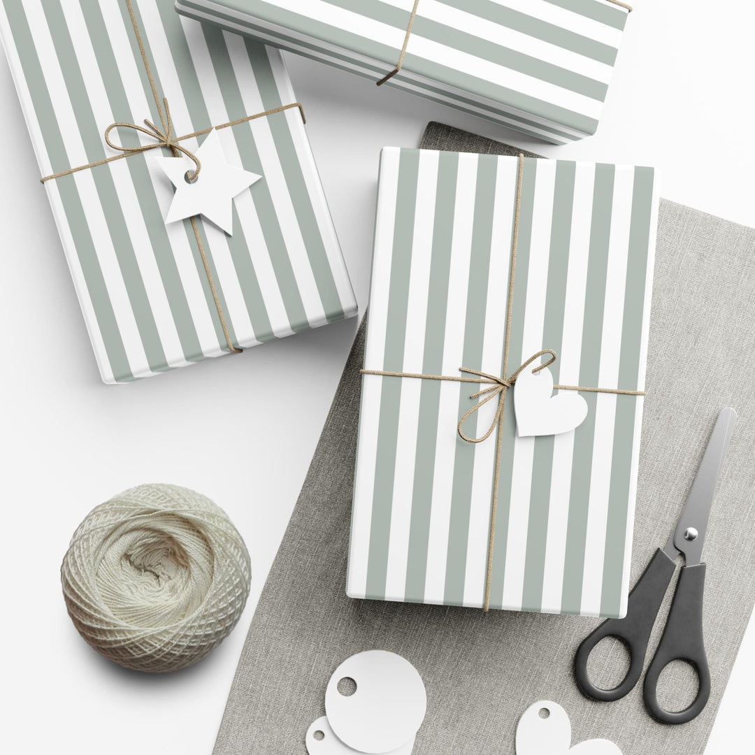 Light Green Striped Wrapping Paper