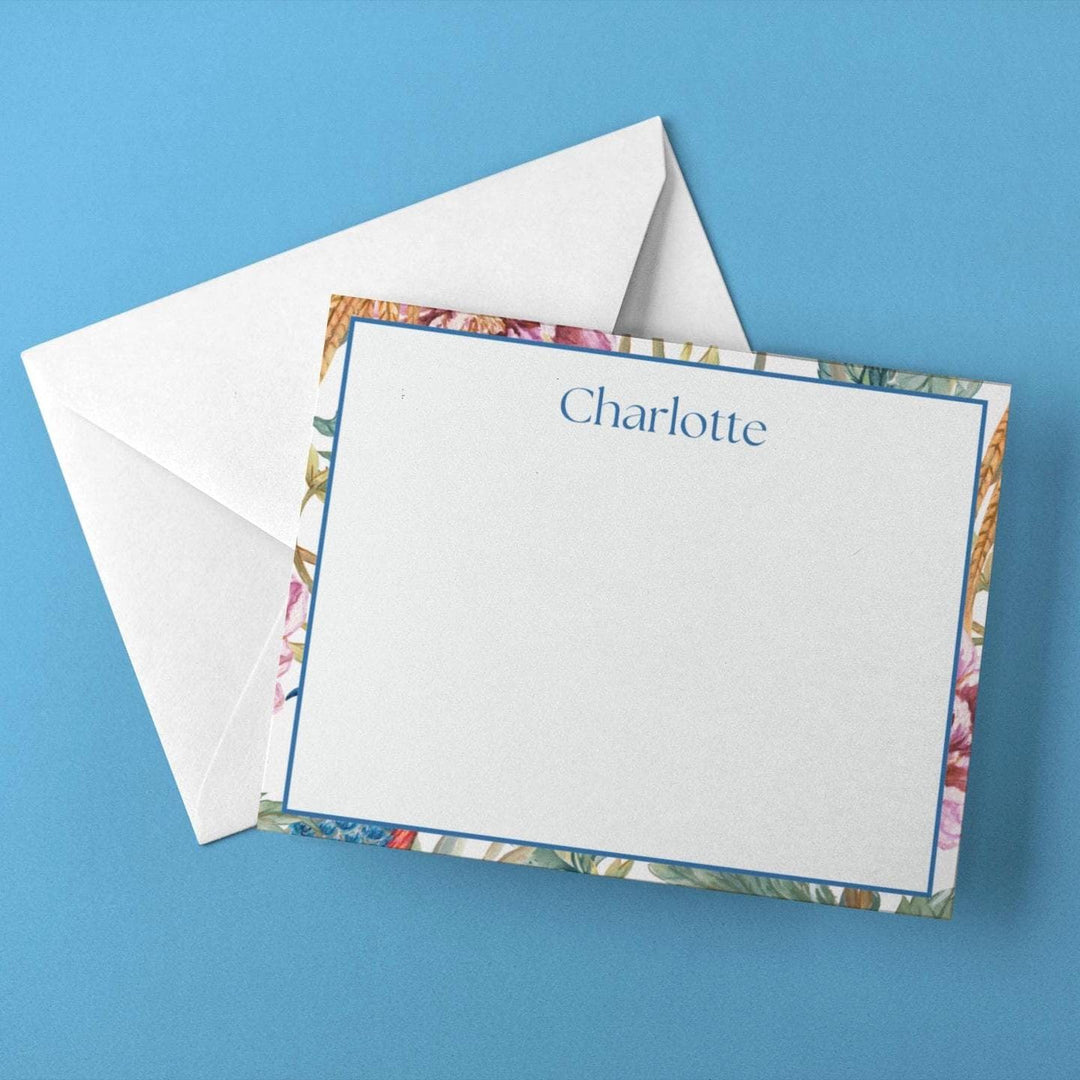 Colorful Floral Double Sided Stationery Font 4