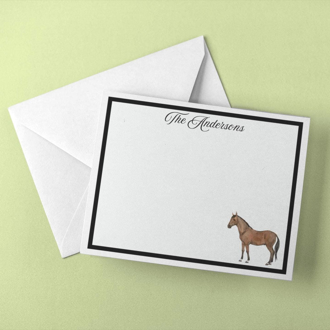 Brown Horses Boxed Set of 10 Stationery - SB Paperie