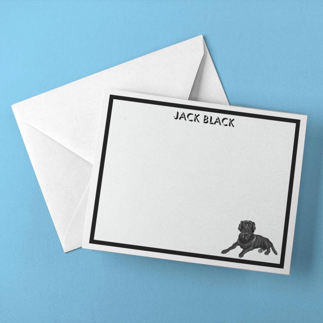 Black Lab Boxed Set of 10 Stationery - SB Paperie